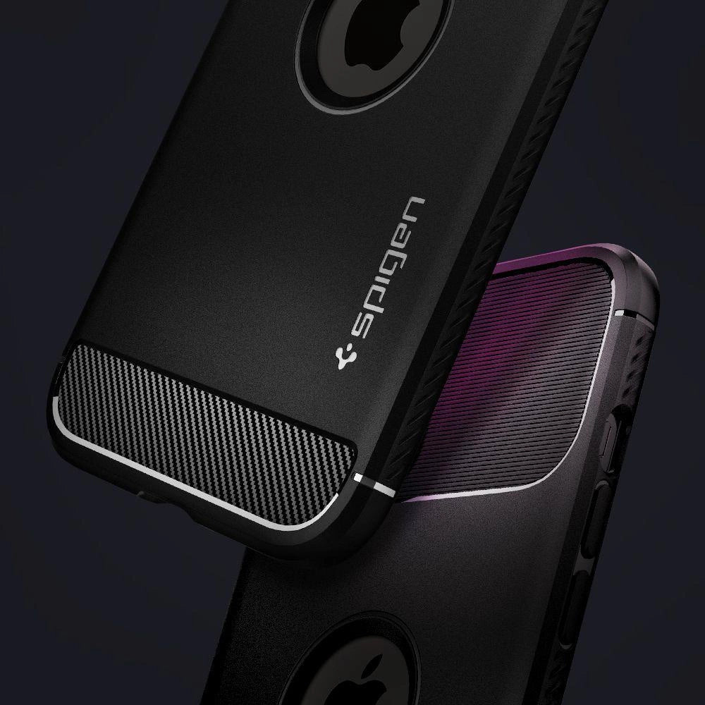 Spigen Rugged Armor Case til iPhone 12 / iPhone 12 Pro - Matte Black