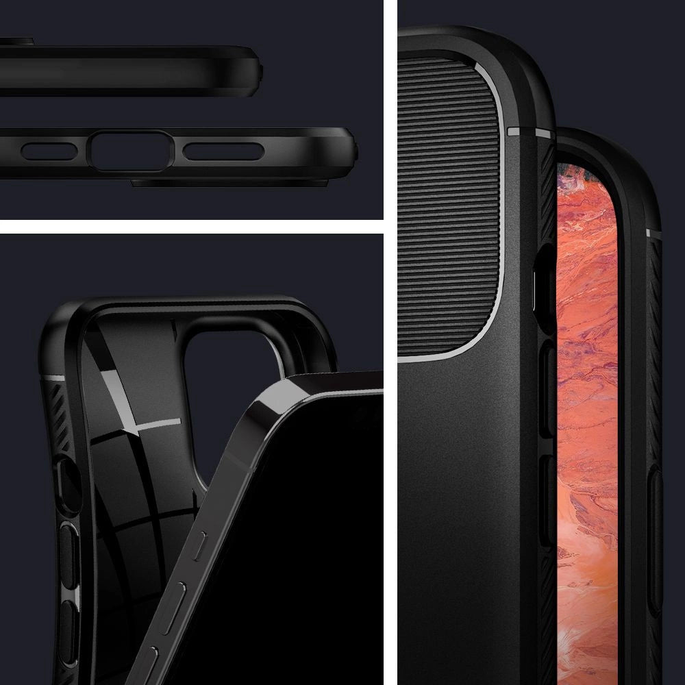 Spigen Rugged Armor Case til iPhone 12 / iPhone 12 Pro - Matte Black