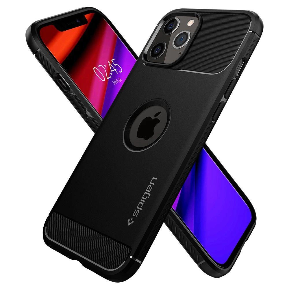 Spigen Rugged Armor Case til iPhone 12 / iPhone 12 Pro - Matte Black