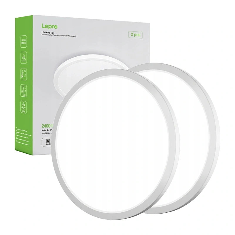 LEPRO 1500038-DW-EU-2 loftslys, 18W, 1800 lm, 2-pakke
