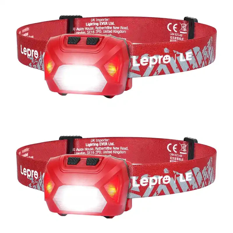 LEPRO 320014-R-2 USB-forlygte, 2-pakke