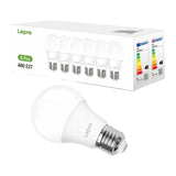 LEPRO 100090-DW-EU-6 LED-pære, E27, A60, 8,5W (60W), 806 lm, 6500K (kold hvid), 180°, 6-pakning