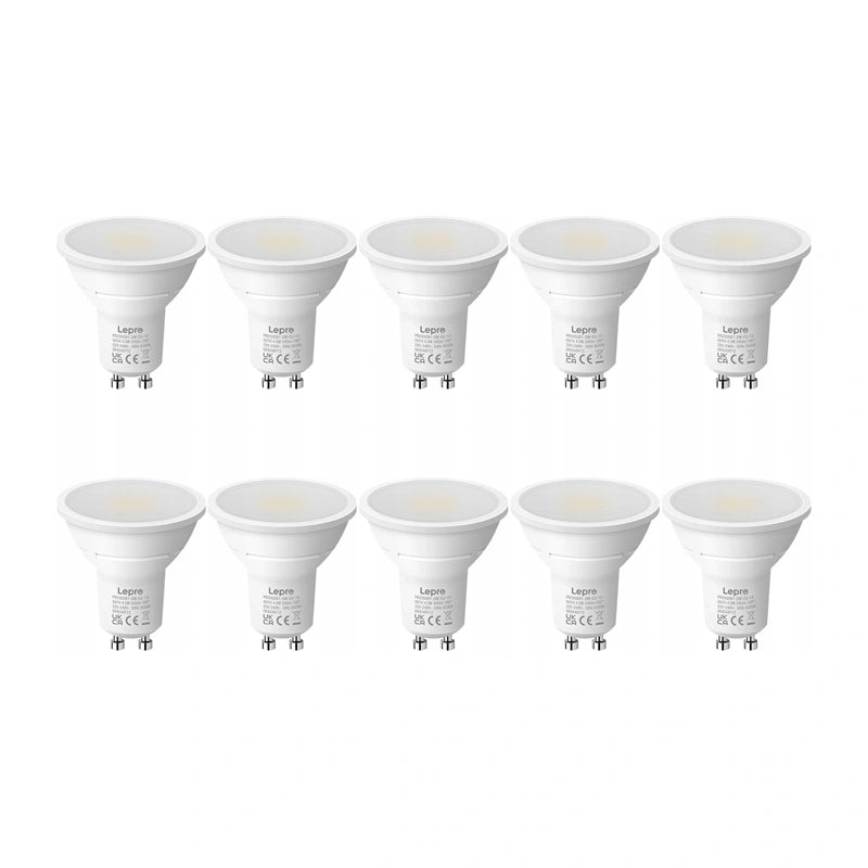 LEPRO 200081-DW-EU-10 GU10 LED-pære, 4,5 W, 345 lm, 6500 K, 100°, 10 stykker.