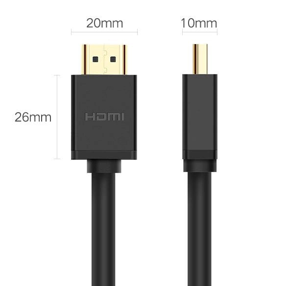 Ugreen kabel HDMI kabel 4K 30 Hz 3D 18 10 m sort (HD104 10110)
