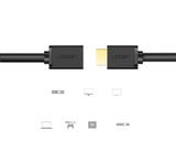 Ugreen HD107 10140 HDMI (Mand) - HDMI (Kvinde) 4K Kabel 0,5 m - Sort