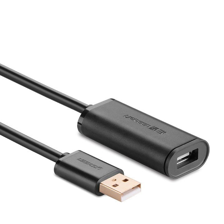 Ugreen aktiv kabel USB 2.0 forlængelseskabel 480 Mbps 5 m sort (US121 10319)