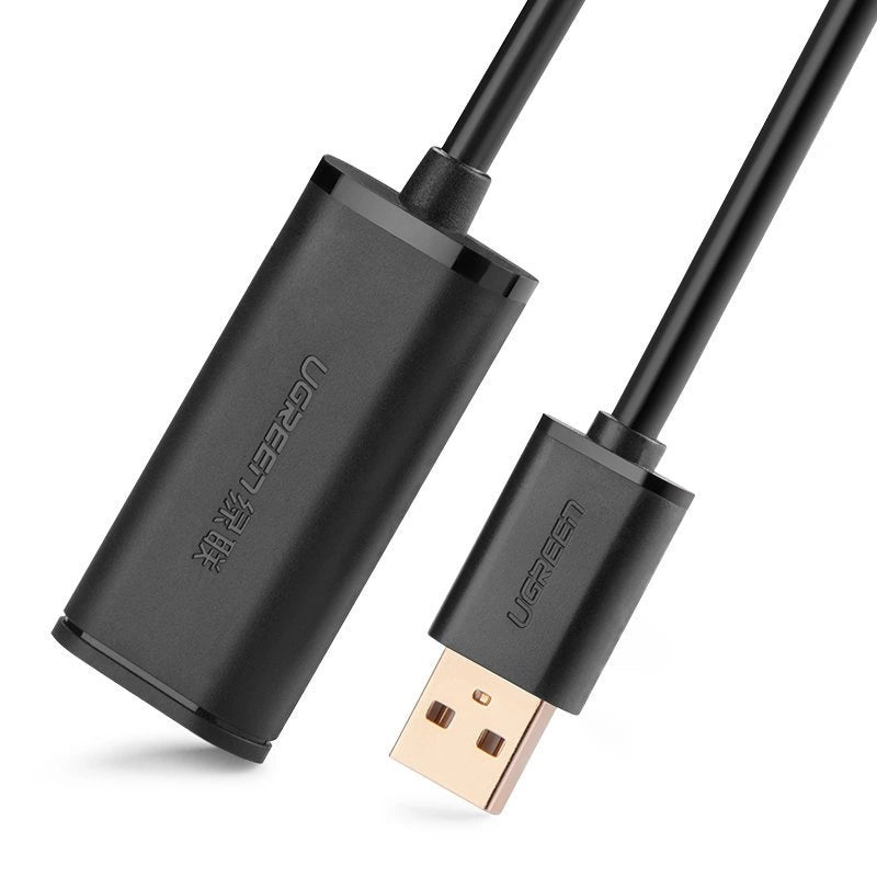 Ugreen aktiv kabel USB 2.0 forlængelseskabel 480 Mbps 5 m sort (US121 10319)