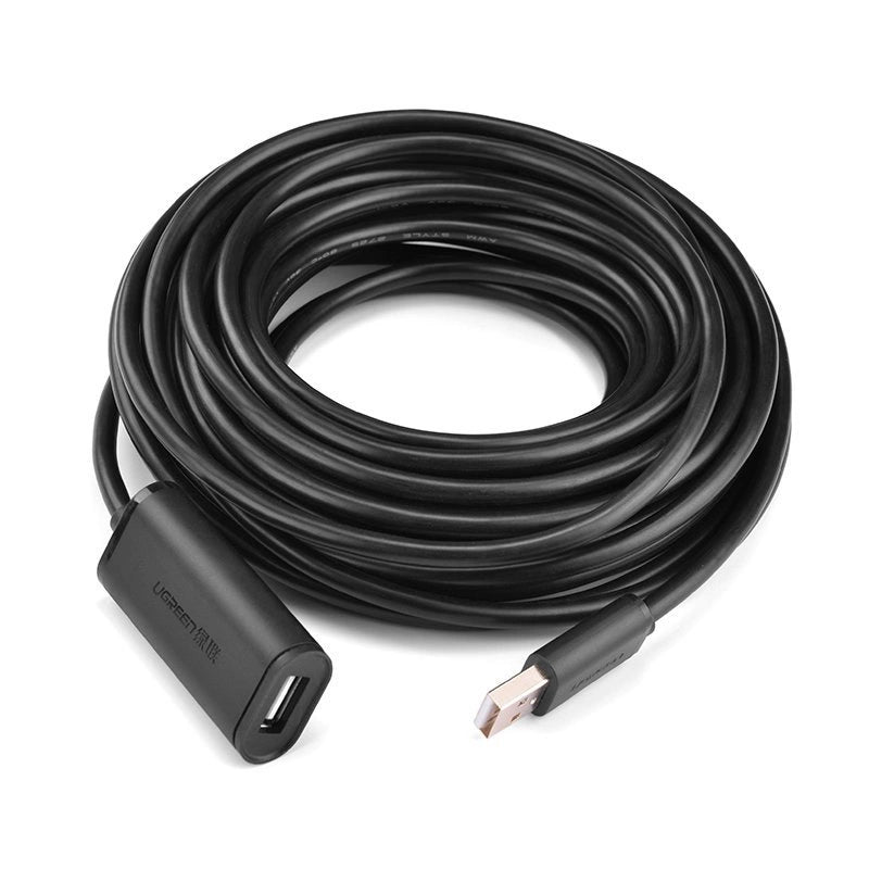 Ugreen aktiv kabel USB 2.0 forlængelseskabel 480 Mbps 5 m sort (US121 10319)