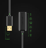 Ugreen Active Extension Cable USB 2.0 480 Mbps 10 m sort (US121 10321)
