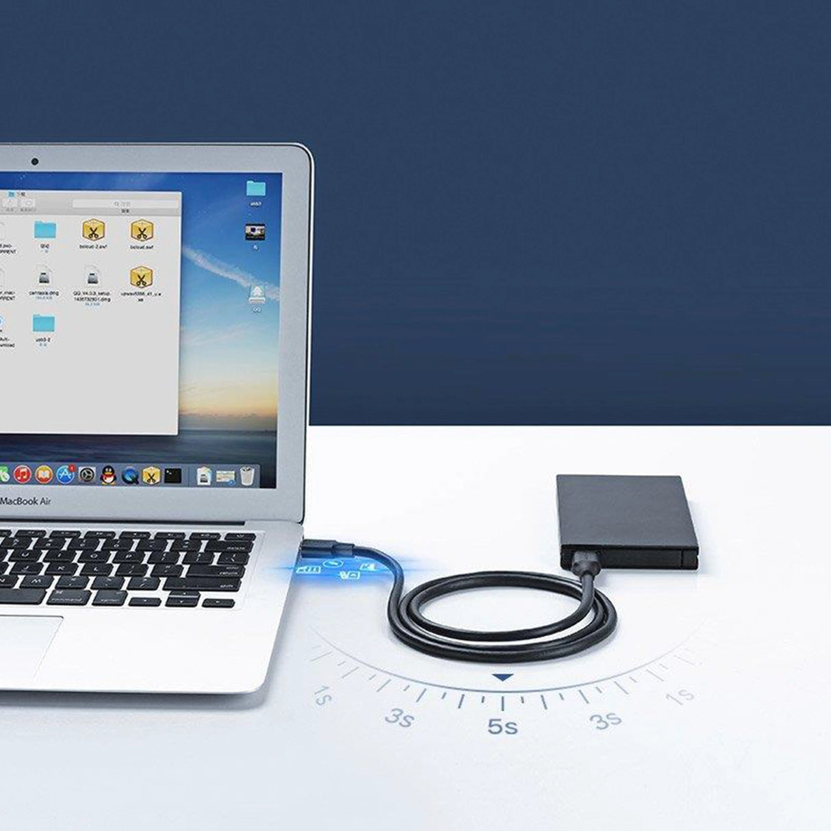 Ugreen US128 10371 USB-A 3.0 / USB-A 3.0 5Gb/s kabel 2m - sort
