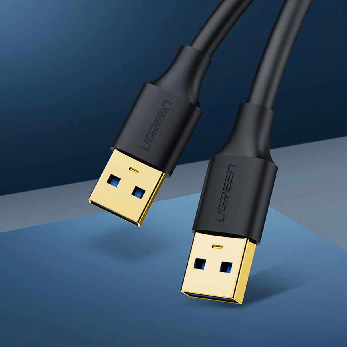 Ugreen US128 10371 USB-A 3.0 / USB-A 3.0 5Gb/s kabel 2m - sort