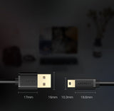 Grøn USB-kabel - mini USB-kabel 480 Mbps 3 m sort (US132 10386)