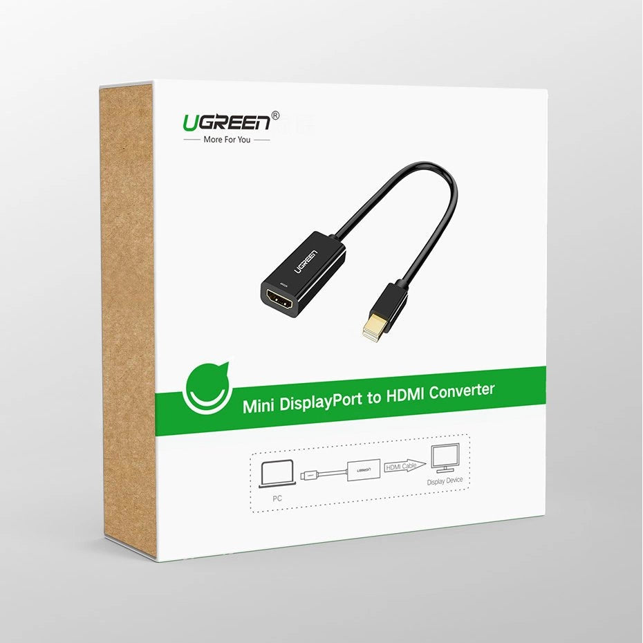 Ugreen MD112 10460 mini DisplayPort (mandlig) / HDMI (kvindelig) FHD 1080p adapter - hvid