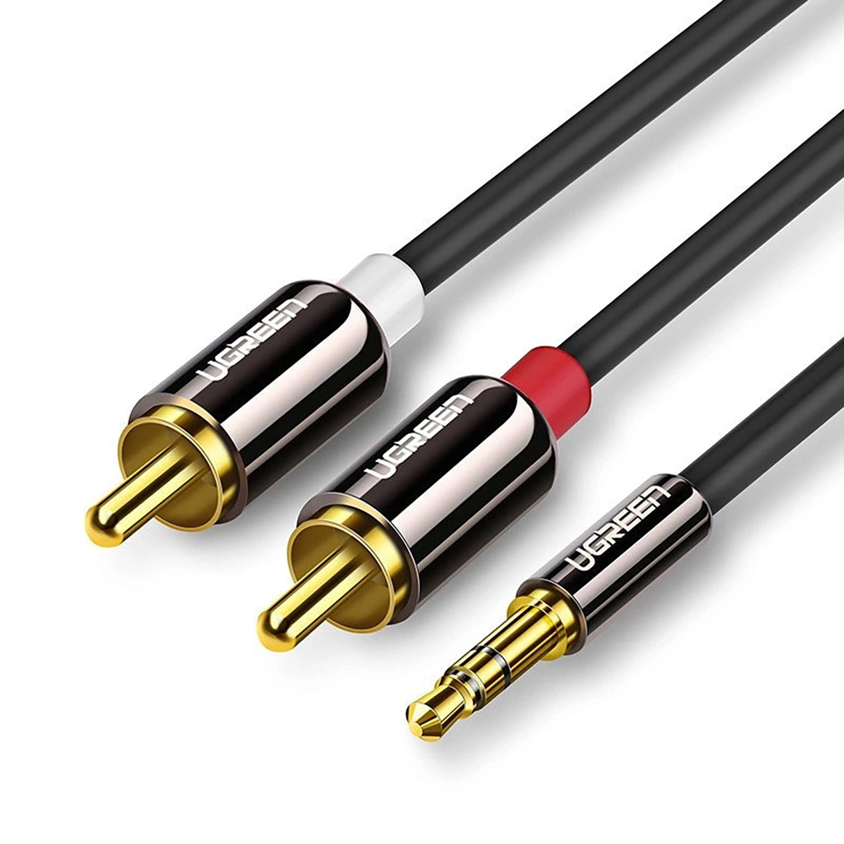 Ugreen AV116 10584 audio mini jack kabel 3,5 mm (mand) / 2RCA (mand) 2m - sort