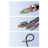 Ugreen AV116 10584 audio mini jack kabel 3,5 mm (mand) / 2RCA (mand) 2m - sort