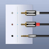 Ugreen AV116 10584 audio mini jack kabel 3,5 mm (mand) / 2RCA (mand) 2m - sort