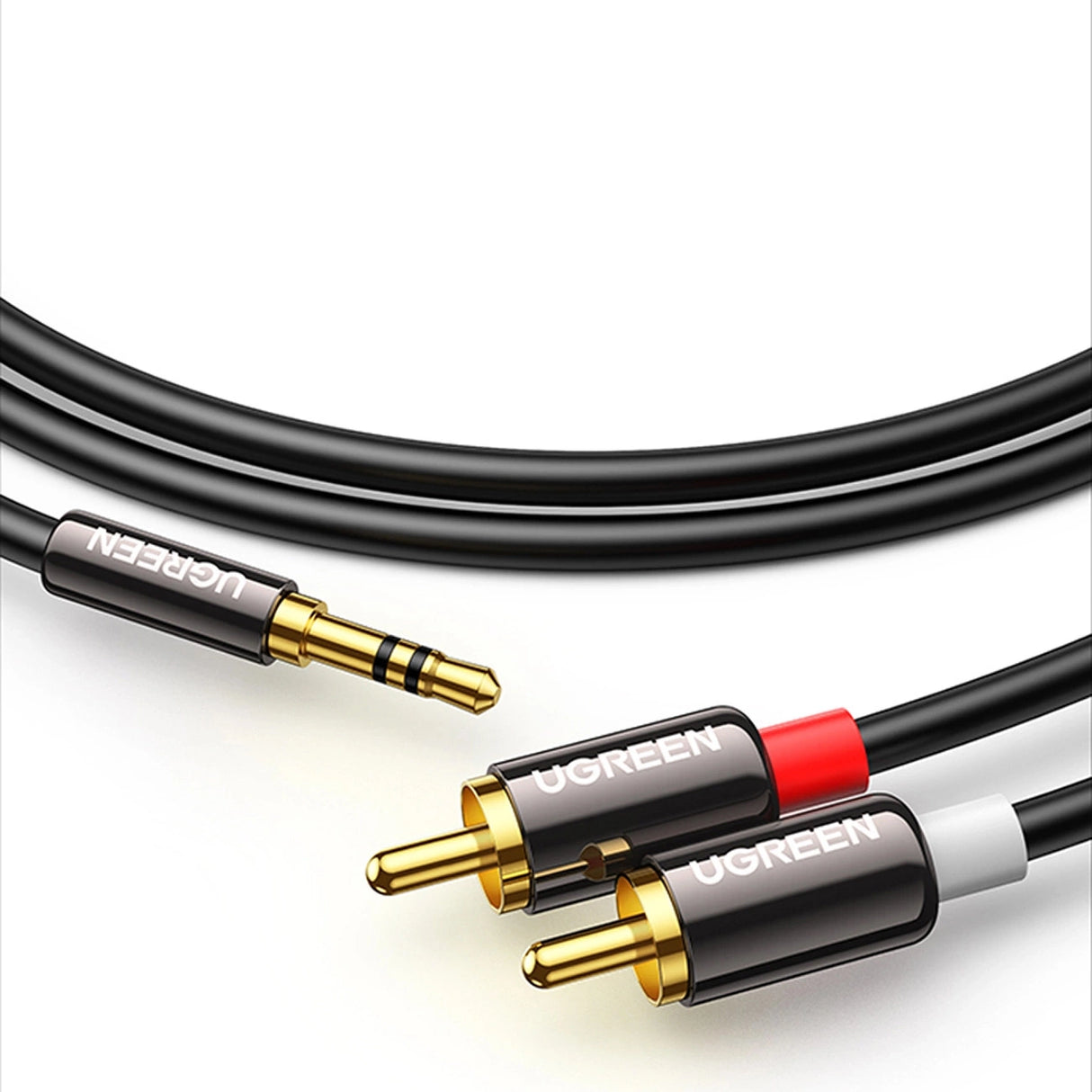 Ugreen AV116 10584 audio mini jack kabel 3,5 mm (mand) / 2RCA (mand) 2m - sort