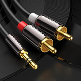 Ugreen AV116 10584 audio mini jack kabel 3,5 mm (mand) / 2RCA (mand) 2m - sort