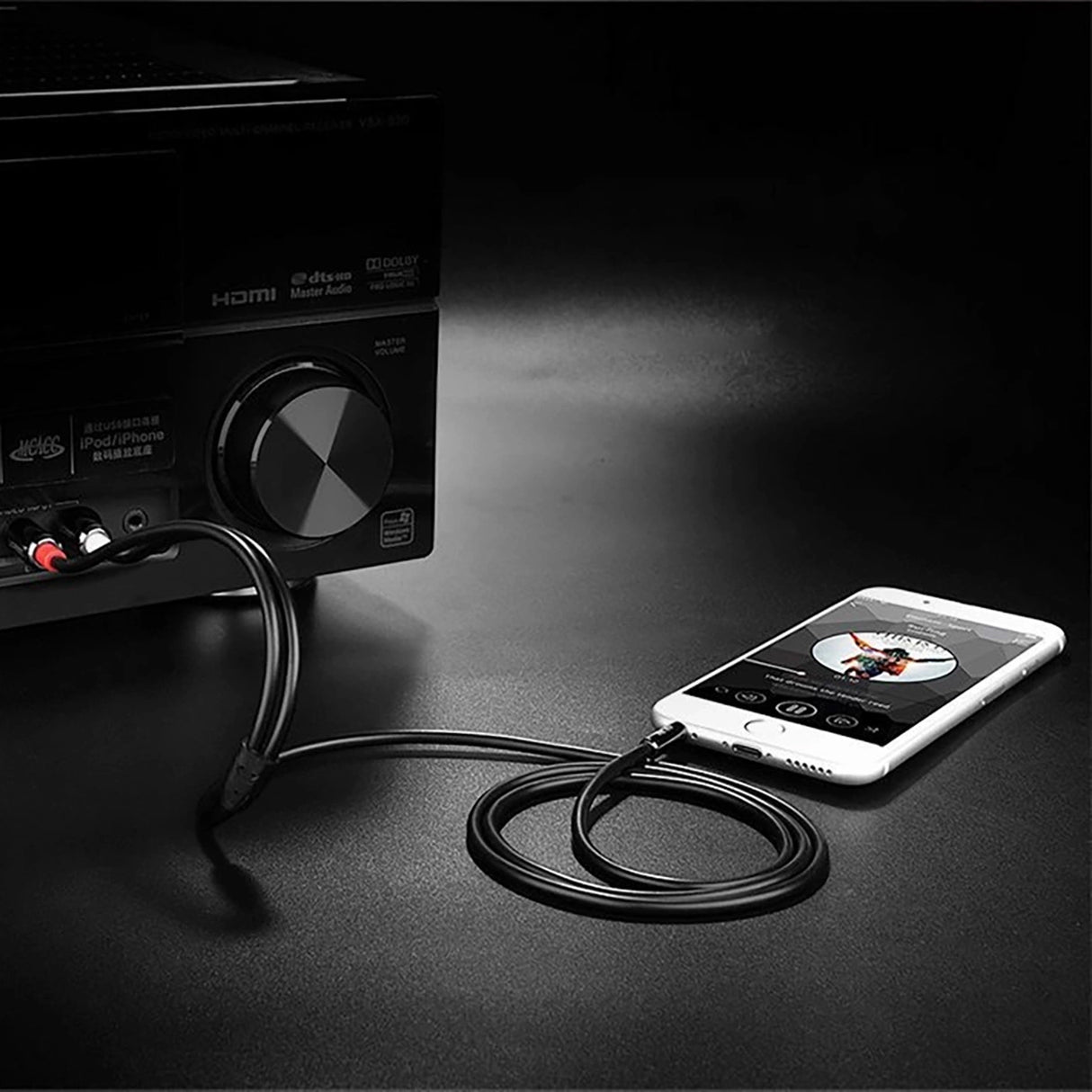 Ugreen AV116 10584 audio mini jack kabel 3,5 mm (mand) / 2RCA (mand) 2m - sort