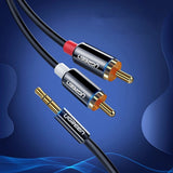 Ugreen AV116 10584 audio mini jack kabel 3,5 mm (mand) / 2RCA (mand) 2m - sort