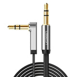 Grøn fladvinklet kabel AUX lydkabel 3,5 mm mini jack 0,5 m sort (AV119 10596)