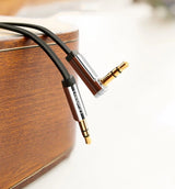 Grøn fladvinklet kabel AUX lydkabel 3,5 mm mini jack 0,5 m sort (AV119 10596)