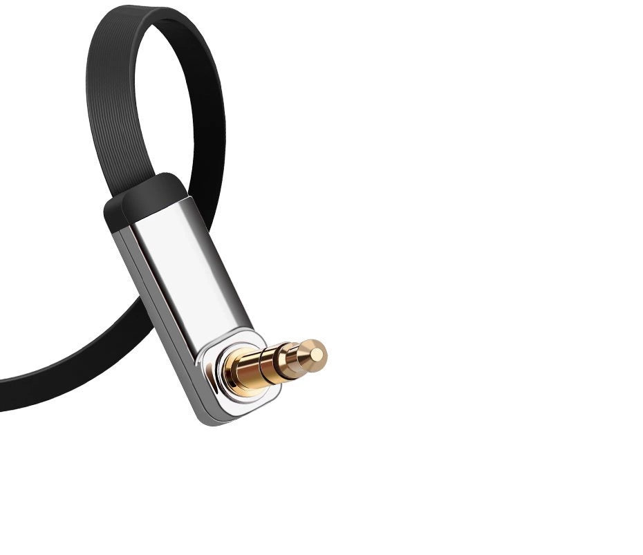 Grøn fladvinklet kabel AUX lydkabel 3,5 mm mini jack 0,5 m sort (AV119 10596)
