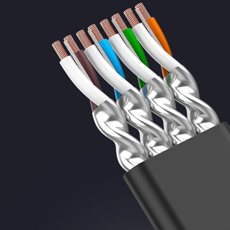 Ugreen Flat Cable Internet Network Cable Ethernet Patchcord RJ45 Cat 7 STP LAN 10 Gbps 10m sort (NW106 11265)