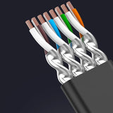 Ugreen Flat Cable Internet Network Cable Ethernet Patchcord RJ45 Cat 7 STP LAN 10 Gbps 10m sort (NW106 11265)