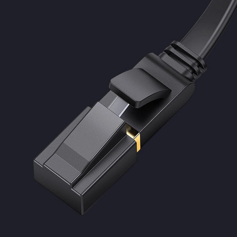 Ugreen Flat Cable Internet Network Cable Ethernet Patchcord RJ45 Cat 7 STP LAN 10 Gbps 10m sort (NW106 11265)