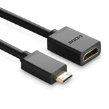 Ugreen adapter kabel HDMI (kvindelig) - mini HDMI (mandlig) 4K 60 Hz Ethernet HEC ARC audio 32 kanaler 22 cm sort (20137)
