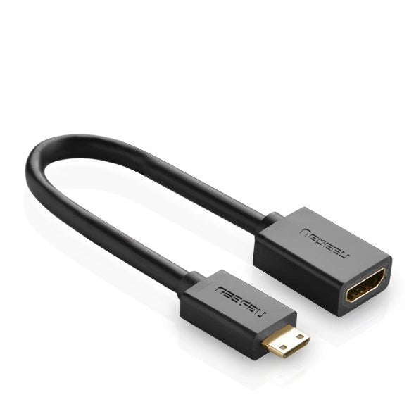 Ugreen adapter kabel HDMI (kvindelig) - mini HDMI (mandlig) 4K 60 Hz Ethernet HEC ARC audio 32 kanaler 22 cm sort (20137)