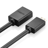 Ugreen adapter kabel HDMI (kvindelig) - mini HDMI (mandlig) 4K 60 Hz Ethernet HEC ARC audio 32 kanaler 22 cm sort (20137)