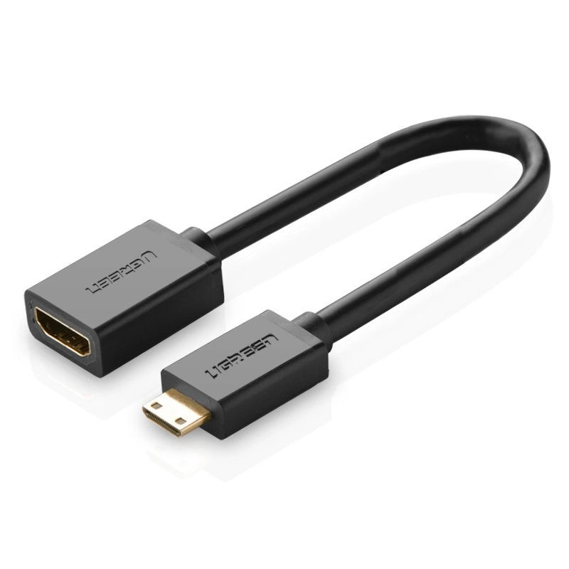 Ugreen adapter kabel HDMI (kvindelig) - mini HDMI (mandlig) 4K 60 Hz Ethernet HEC ARC audio 32 kanaler 22 cm sort (20137)