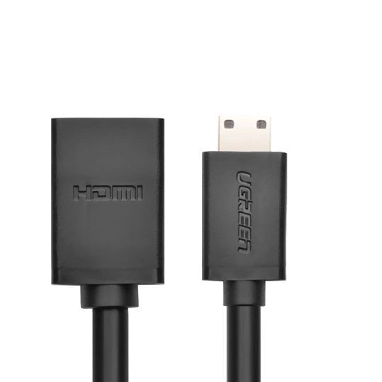 Ugreen adapter kabel HDMI (kvindelig) - mini HDMI (mandlig) 4K 60 Hz Ethernet HEC ARC audio 32 kanaler 22 cm sort (20137)