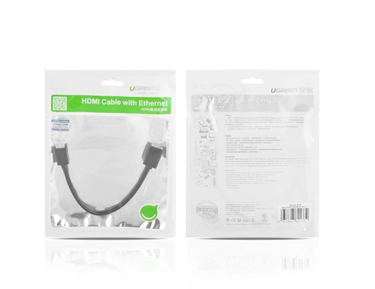 Ugreen adapter kabel HDMI (kvindelig) - mini HDMI (mandlig) 4K 60 Hz Ethernet HEC ARC audio 32 kanaler 22 cm sort (20137)