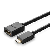 Ugreen adapter kabel HDMI (kvindelig) - mini HDMI (mandlig) 4K 60 Hz Ethernet HEC ARC audio 32 kanaler 22 cm sort (20137)