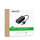 Ugreen eksternt netværkskort RJ45 - USB 2.0 100 Mbps Ethernet sort (CR110 20254)