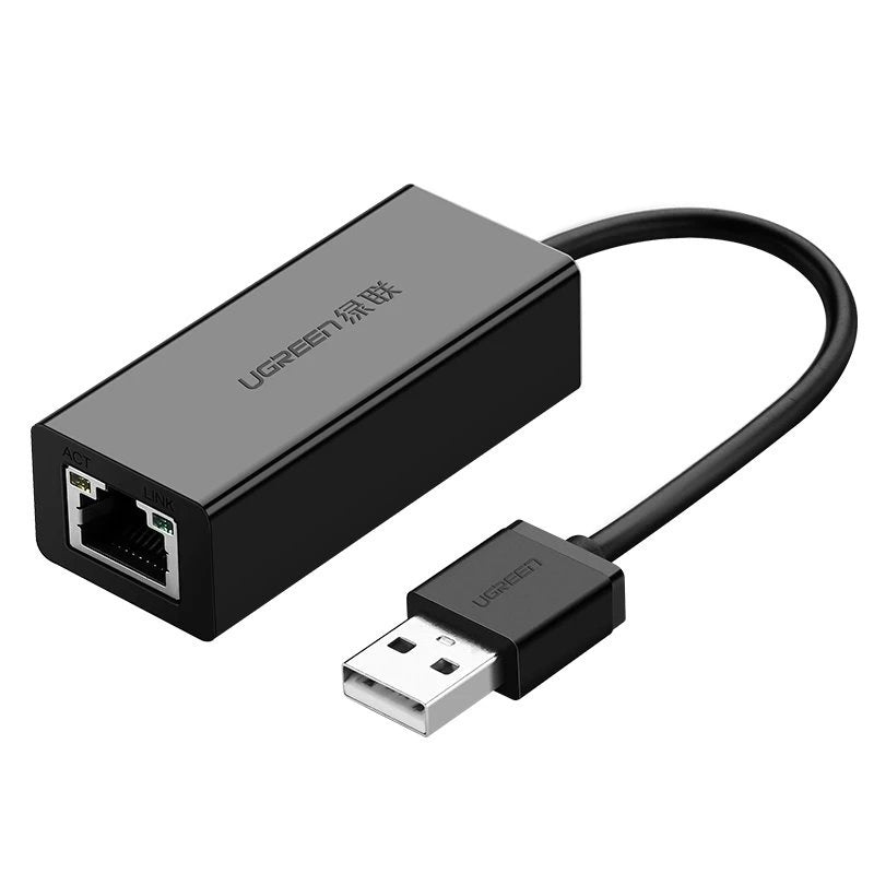 Ugreen eksternt netværkskort RJ45 - USB 2.0 100 Mbps Ethernet sort (CR110 20254)