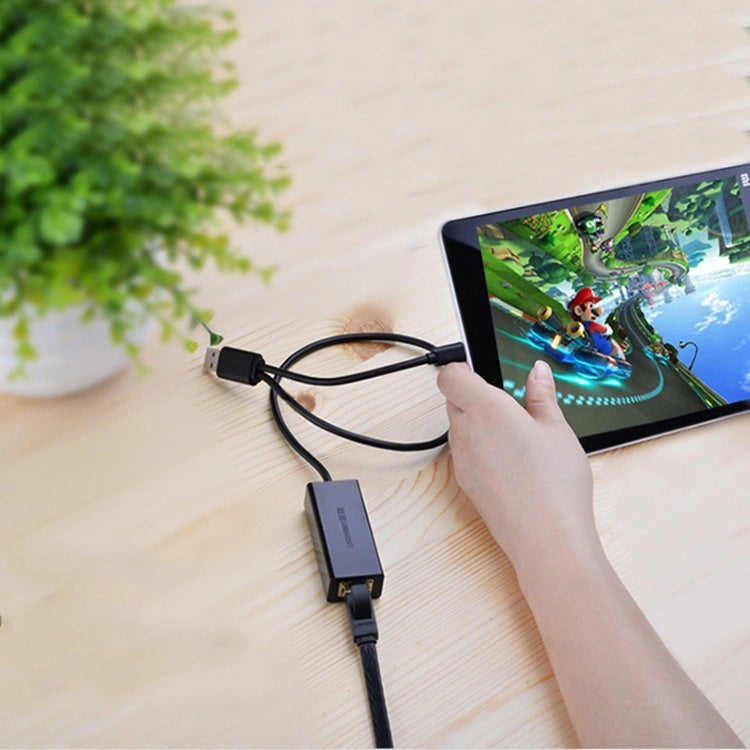 Ugreen eksternt netværkskort RJ45 - USB 2.0 100 Mbps Ethernet sort (CR110 20254)