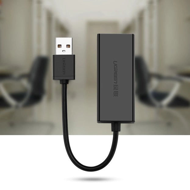 Ugreen eksternt netværkskort RJ45 - USB 2.0 100 Mbps Ethernet sort (CR110 20254)