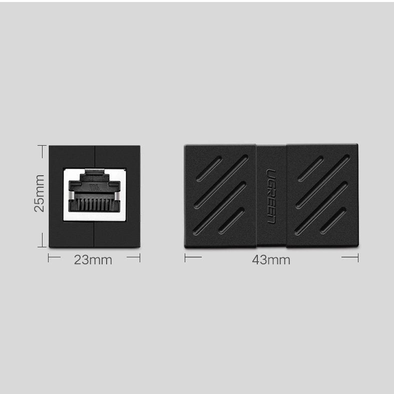 Ugreen Network Connector Ethernet RJ45 10 Gbps Network Cable Connector Black (NW114 20390)