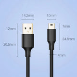 Grøn USB-kabel - mini USB-kabel 480 Mbps 2 m sort (US132 30472)