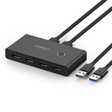 Grøn switch box HUB switch 4x USB 3.2 Gen 1 USB splitter til to computere sort (US216 30768)