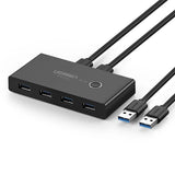Grøn switch box HUB switch 4x USB 3.2 Gen 1 USB splitter til to computere sort (US216 30768)
