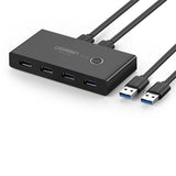Grøn switch box HUB switch 4x USB 3.2 Gen 1 USB splitter til to computere sort (US216 30768)