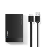 Ugreen bay til HDD SSD disk hus 2.5 '' SATA USB 3.2 Gen 1 (5 Gbps) micro USB SuperSpeed + 0,5 m kabel sort (US221 30848)
