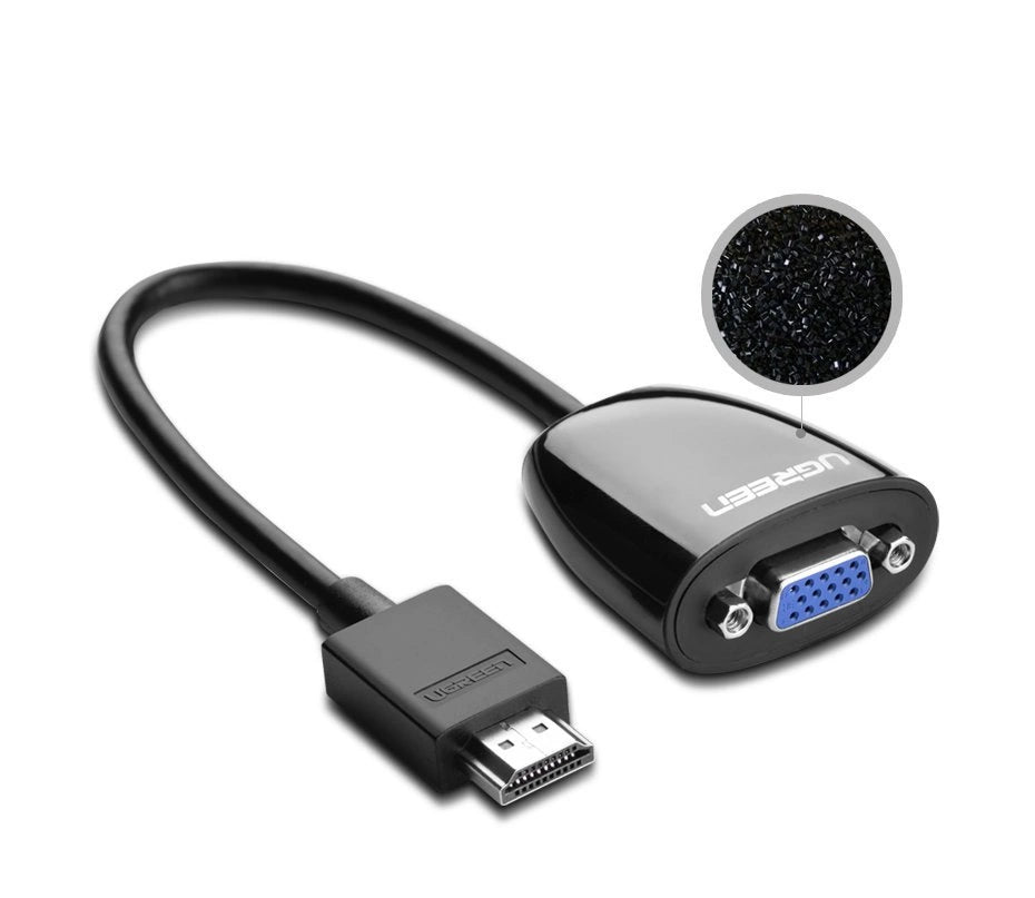 Ugreen Kabeltråd Adapter Unidirectional HDMI (Male) til VGA (Female) FHD Black (MM105 40253)
