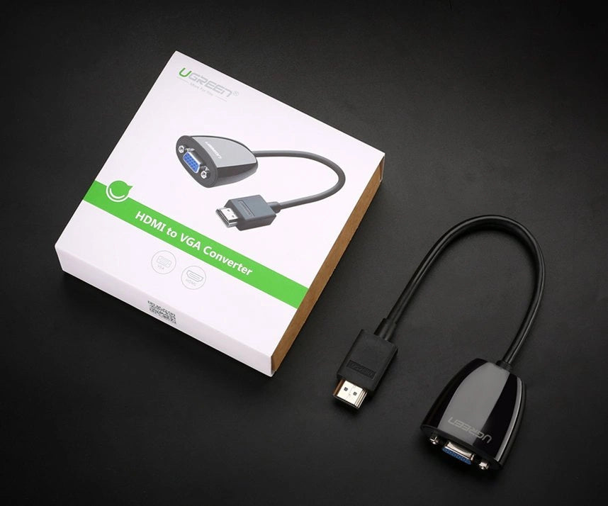 Ugreen Kabeltråd Adapter Unidirectional HDMI (Male) til VGA (Female) FHD Black (MM105 40253)