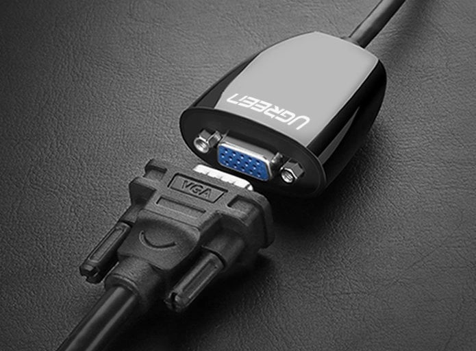 Ugreen Kabeltråd Adapter Unidirectional HDMI (Male) til VGA (Female) FHD Black (MM105 40253)